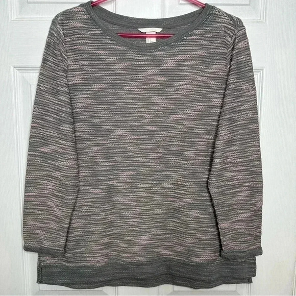 H&M Marled Sweatshirt Pullover Grey & Pink Size  Medium - Picture 1 of 16